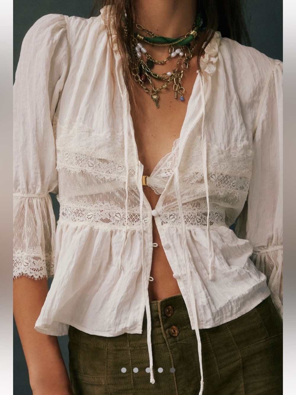 Free People Intimately Forever Young Bed Jacket in White Alyssium